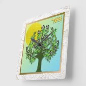 Judaika 12 Stämme Israel Asher Quadratische Wanduhr (Winkel)