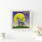 Judaika 12 Stämme Israel Benjamin Quadratische Wanduhr (Zuhause)