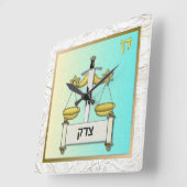 Judaika 12 Stämme Israel Dan Quadratische Wanduhr (Winkel)