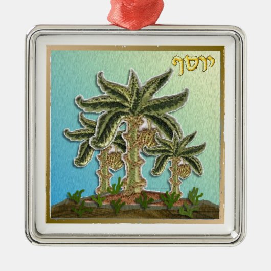 Judaika 12 Stämme Israel Joseph Silbernes Ornament (Vorne)