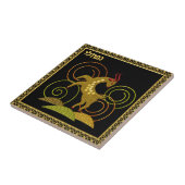 Judaika 12 Stämme Israel-Keramik-Fliese - Naftali Fliese (Seite)