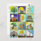 Judaika 12 Stämme Israels Art Postkarte (Vorne/Hinten)
