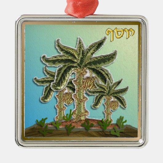 Judaika 12 Stämme Israels Joseph Silbernes Ornament (Vorne)