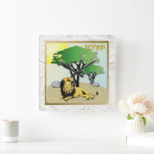 Judaika 12 Stämme Israels Juda Quadratische Wanduhr (Zuhause)