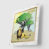 Judaika 12 Stämme Israels Juda Quadratische Wanduhr (Winkel)