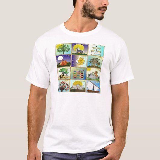 Judaika 12 Stämme von Israel Art Panels T-Shirt (Vorderseite)