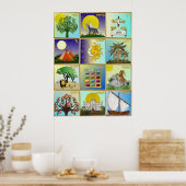 Judaika 12 Stämme von Israel Art Poster (Küche)