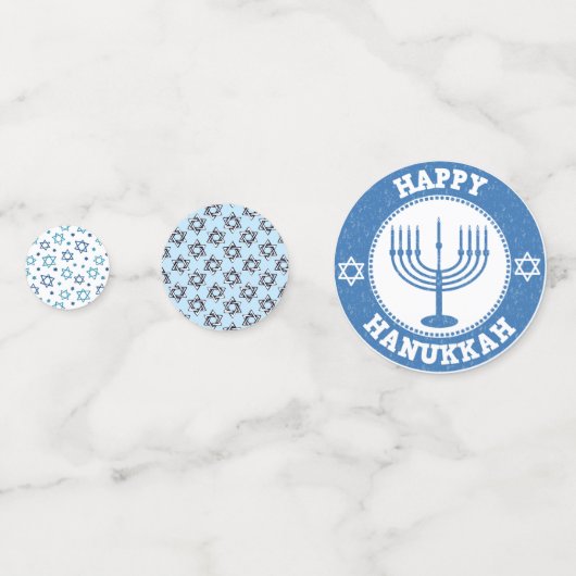 Judaika - Chanukah Tableware - Confetti - Büffet Konfetti (Rückseiten)