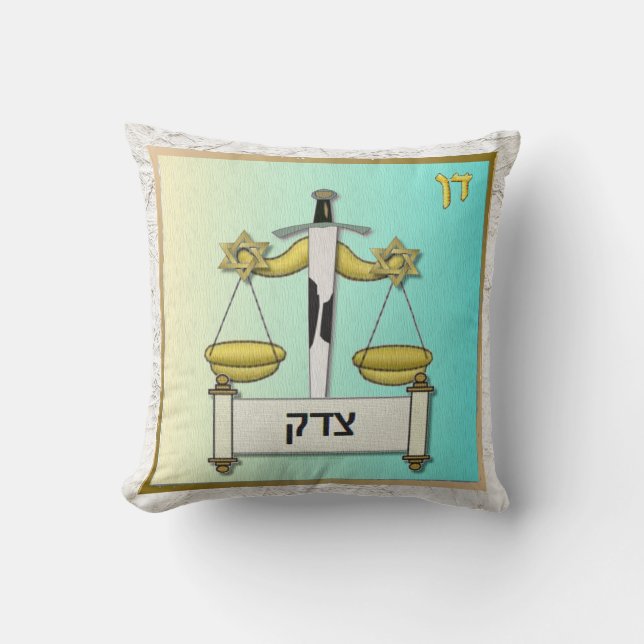 Judaika Dan 12 Stämme von Israel Kunstpillow Kissen (Vorderseite)