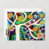 Judaika Hamsa Elfenbeinbaum Postkarte (Vorne/Hinten)