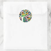 Judaika Hamsa Elfenbeinbaum Runder Aufkleber (Tasche)