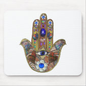 Judaika Hamsa Hört Blume Opal Art Print Mousepad (Vorne)