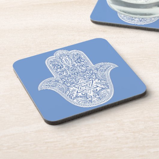 Judaika - Hamsa Trinkküste - Geschenke Getränkeuntersetzer (Linke Seite)
