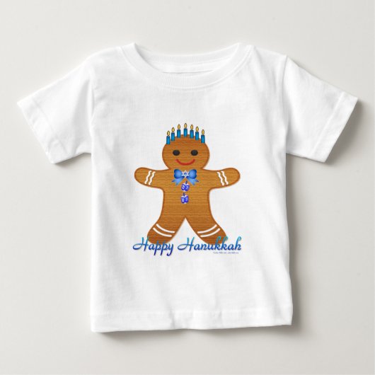 Judaika Hanukkah Gingerbread Man Menorah Baby T-shirt (Vorderseite)