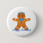 Judaika Hanukkah Gingerbread Man Menorah Button (Vorderseite)