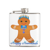 Judaika Hanukkah Gingerbread Man Menorah Flachmann (Vorderseite)