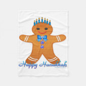 Judaika Hanukkah Gingerbread Man Menorah Fleecedecke (Vorderseite)