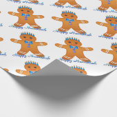 Judaika Hanukkah Gingerbread Man Menorah Geschenkpapier (Ecke)