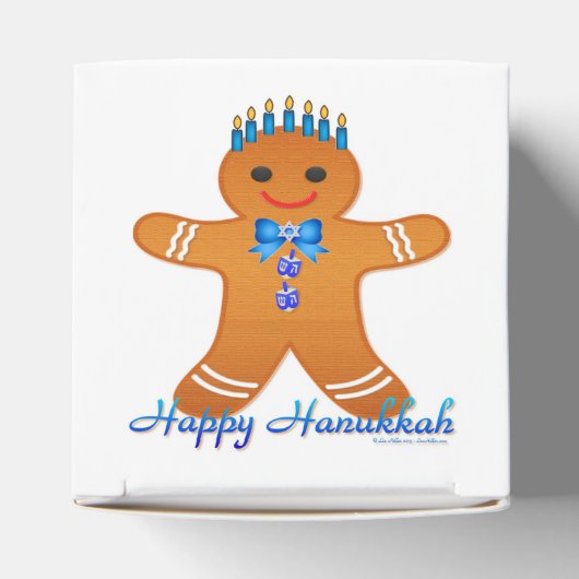 Judaika Hanukkah Gingerbread Man Menorah Geschenkschachtel (Oben)