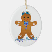 Judaika Hanukkah Gingerbread Man Menorah Keramik Ornament (Rechts)