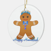 Judaika Hanukkah Gingerbread Man Menorah Keramik Ornament (Links)