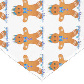 Judaika Hanukkah Gingerbread Man Menorah Kurzer Tischläufer (Ecke)