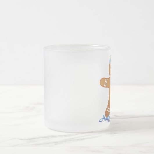 Judaika Hanukkah Gingerbread Man Menorah Mattglastasse (Mittel)