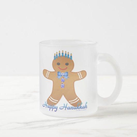 Judaika Hanukkah Gingerbread Man Menorah Mattglastasse (Rechts)