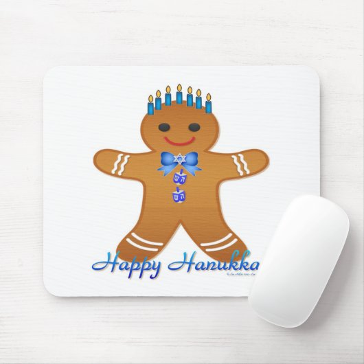 Judaika Hanukkah Gingerbread Man Menorah Mousepad (Mit Mouse)