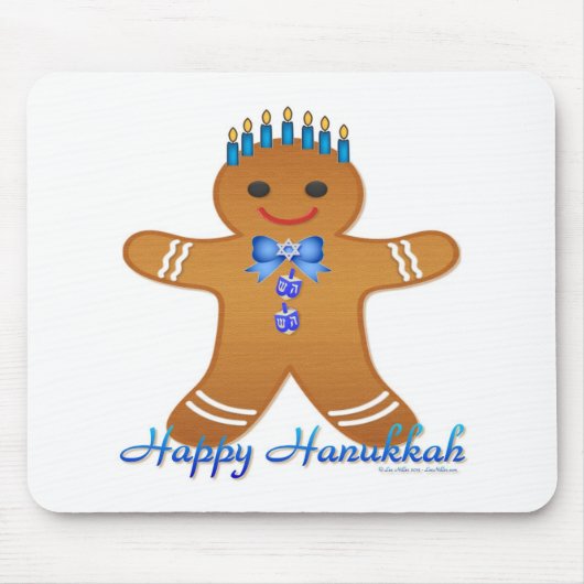 Judaika Hanukkah Gingerbread Man Menorah Mousepad (Vorne)