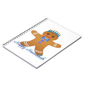 Judaika Hanukkah Gingerbread Man Menorah Notizblock (Linke Seite)