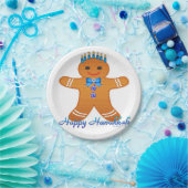 Judaika Hanukkah Gingerbread Man Menorah Pappteller (Party)