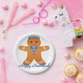 Judaika Hanukkah Gingerbread Man Menorah Pappteller (Party)