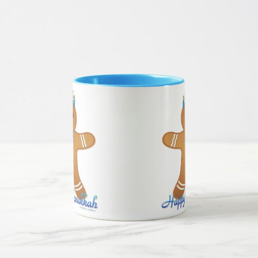 Judaika Hanukkah Gingerbread Man Menorah Tasse (Zentrum)