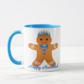Judaika Hanukkah Gingerbread Man Menorah Tasse (Links)