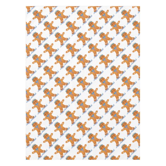 Judaika Hanukkah Gingerbread Man Menorah Tischdecke (Vorderseite)