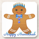 Judaika Hanukkah Gingerbread Man Menorah Untersetzer (Vorderseite)
