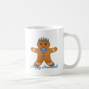 Judaika Hanukkah Gingerbrot Mann Menorah Kaffeetasse