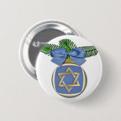 Judaika Hanukkah Stern von David Ornament Print Button (Vorne & Hinten)