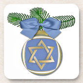 Judaika Hanukkah Stern von David Ornament Print Getränkeuntersetzer (Vorderseite)