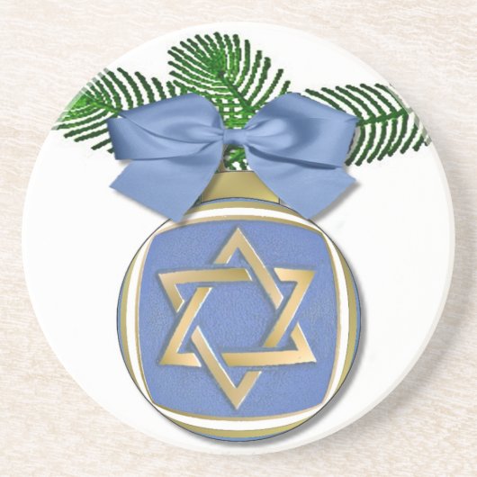 Judaika Hanukkah Stern von David Ornament Print Getränkeuntersetzer (Vorne)