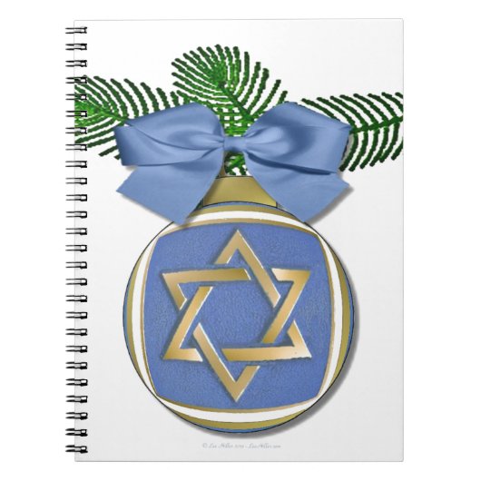 Judaika Hanukkah Stern von David Ornament Print Notizblock (Vorderseite)