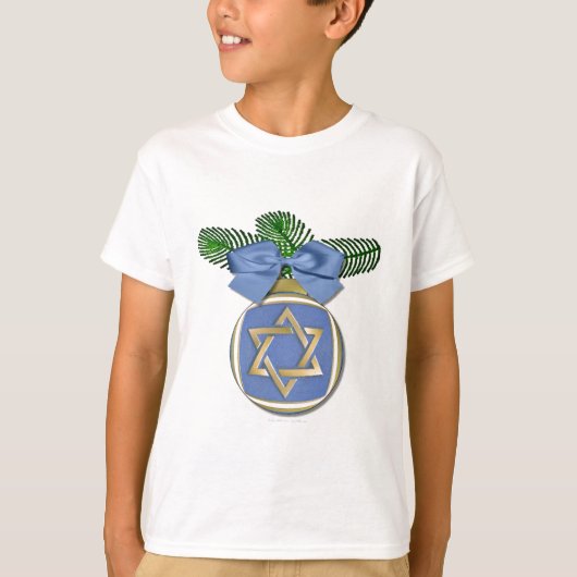 Judaika Hanukkah Stern von David Ornament Print T-Shirt (Vorderseite)