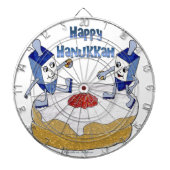 Judaika Happy Hanukkah Dancing Dreidels Doughnut Dartscheibe (vorne)