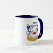 Judaika Happy Hanukkah Dancing Dreidels Doughnut Tasse (VorderseiteRechts)