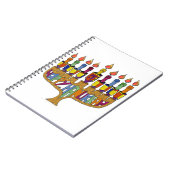 Judaika Happy Hanukkah Dreidel Menorah Notizblock (Linke Seite)