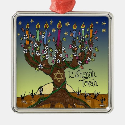 Judaika L'shanah Tovah Baum des Lebens Ornament (Vorne)