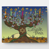 Judaika L'shanah Tovah Baum Plaque Fotoplatte (Vorderseite)