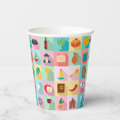 Judaika - Papierkämmen - Jüdische Feierlichkeiten Pappbecher (Rückseite)