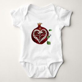 Judaika Pomegranate Heart Hanukkah Rosh Hashanah Baby Strampler